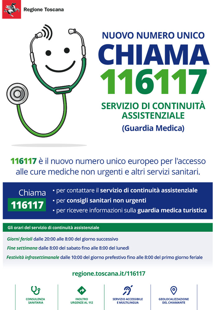 Da lunedì 16 settembre 2024, il 116117 è attivo a Firenze, Prato e Pistoia