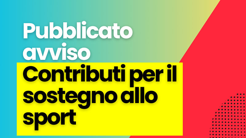 Sostegno allo Sport, pubblicato il bando regionale per i contributi